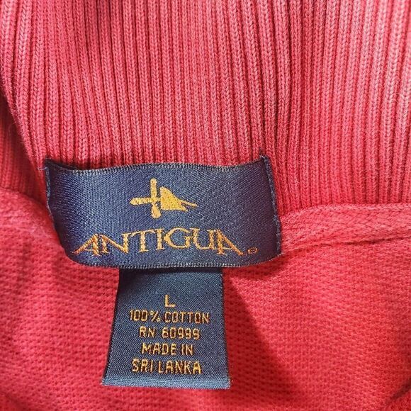 Vintage NFL Alumni Shirt Mens Large Red Antigua Football Ribbed Cotton Polo - Picture 7 of 9